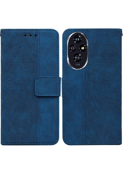 YH Mall Onur Için Flip Case 200 5g Kickstand Özelliği Geometrik Kabartmalı Flip Folio (Yurt Dışından)