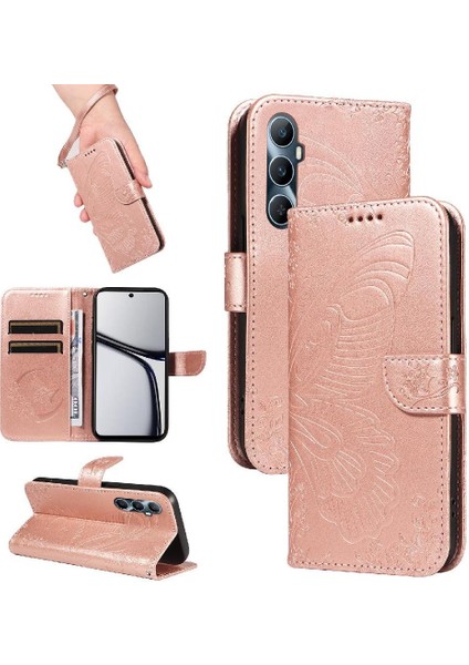 Kredi Kartı Yuvası Yüksek Kaliteli Deri ile Realme C65 4g Için Flip Case (Yurt Dışından)