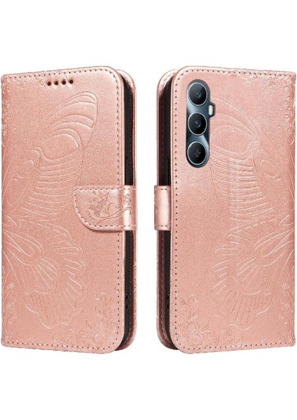 Kredi Kartı Yuvası Yüksek Kaliteli Deri ile Realme C65 4g Için Flip Case (Yurt Dışından) modelleri