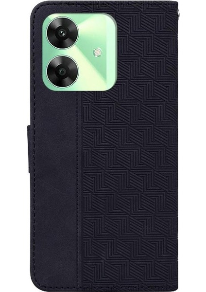 Realme C61 Flip Folio Cüzdan Kapak Premium Pu Deri Için Flip Case (Yurt Dışından)