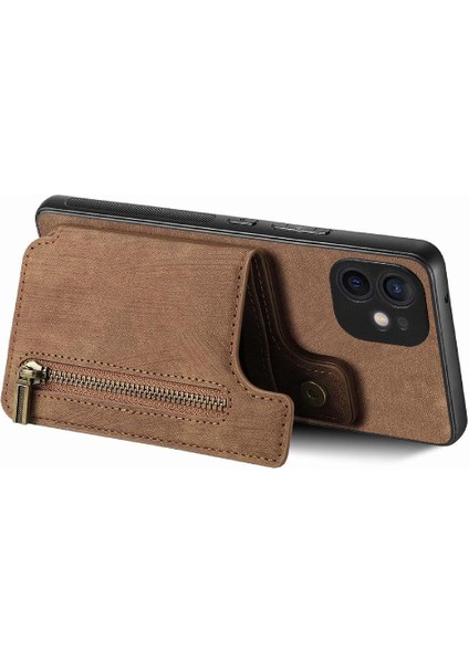 IPhone 12 Için Kılıf Katlanabilir Arka Kapak Vintage Fermuar Cüzdan Standı Fonksiyonu (Yurt Dışından) modelleri