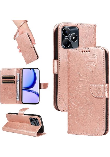 Kredi Kartı Yuvası ile Realme Not 50 5g Yüksek Kaliteli Deri Için Flip Case (Yurt Dışından)