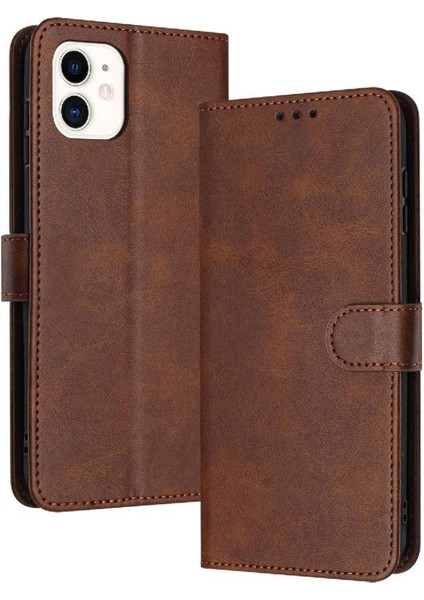 Toka Saf Renk Kickstand Pu Deri ile IPhone 11 Için Flip Case (Yurt Dışından)
