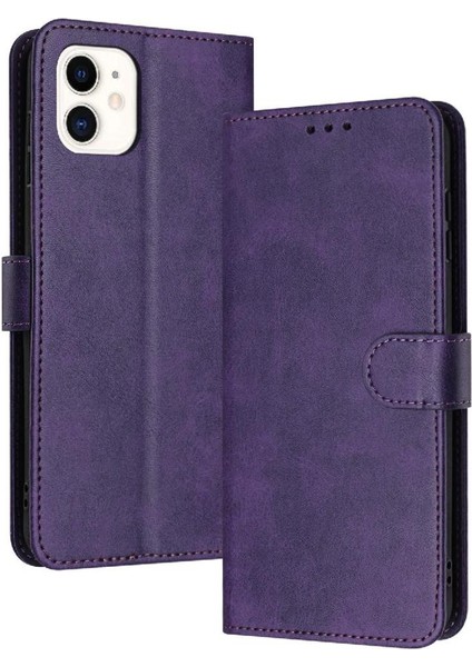 Toka Saf Renk Kickstand Pu Deri ile IPhone 11 Için Flip Case (Yurt Dışından)