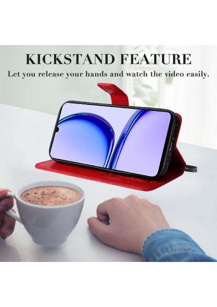 Realme C53 Manyetik Kapak Flip Kickstand Için Flip Case Kart Yuvası ile Pu (Yurt Dışından) modelleri