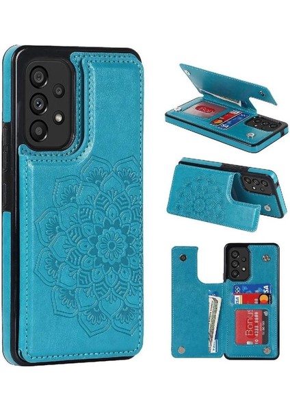 Samsung Galaxy Için Kart Tutucu Kılıf ile Cüzdan A53 5g Kabartmalı Mandala Pu (Yurt Dışından)