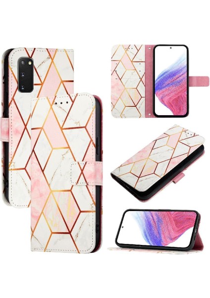 Samsung Galaxy S20 Kickstand Mermer Desen Cüzdan Pu Deri Kılıf (Yurt Dışından)