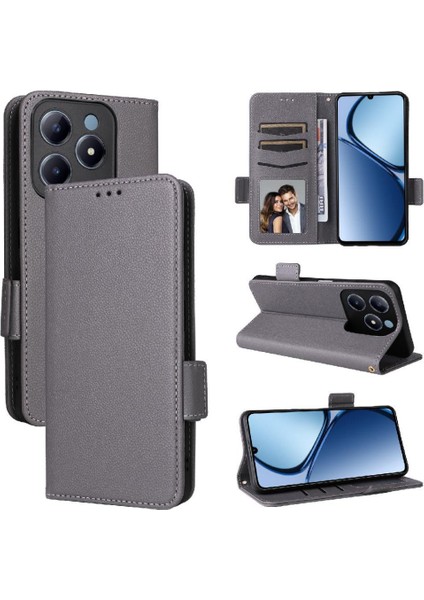 Realme C63 4g Için Flip Case Pu Deri Cüzdan Manyetik Yan Toka Kartı (Yurt Dışından)
