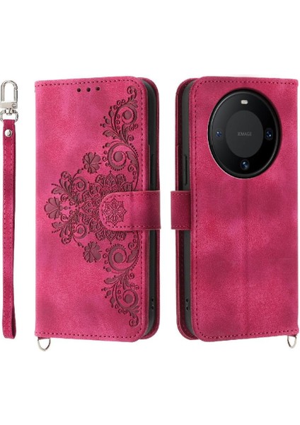 Huawei Mate 60 Bileklik Kabartmalı Çoklu Kredi Kartı Için Flip Case (Yurt Dışından)