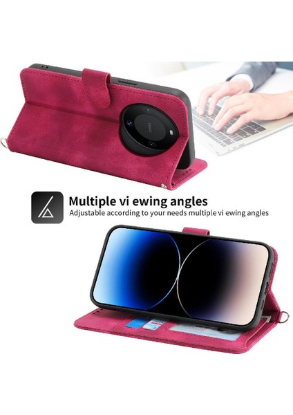 Huawei Mate 60 Bileklik Kabartmalı Çoklu Kredi Kartı Için Flip Case (Yurt Dışından) indirimleri