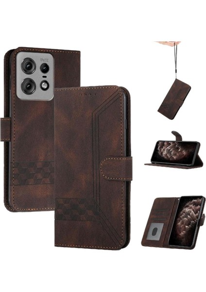 Kullanışlı Stand Özellik Kartı Pu ile Motorola Edge 50 Pro Case ile Uyumlu (Yurt Dışından)