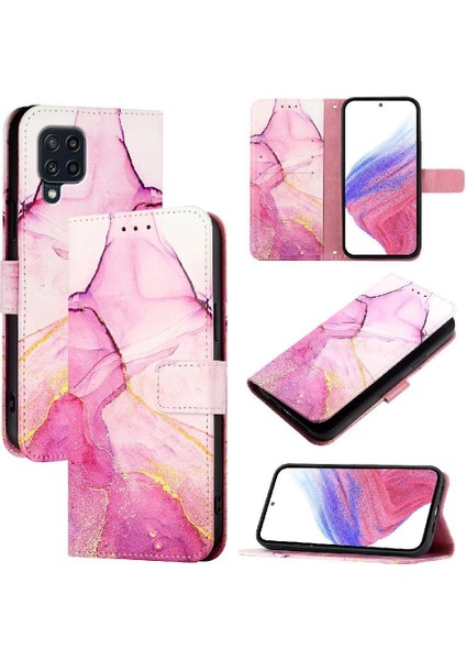 Samsung Galaxy M22 Pu Deri Cüzdan Kickstand Mermer Desen (Yurt Dışından) indirimleri
