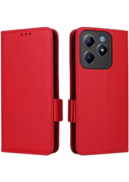 Realme C63 4g Için Flip Case Pu Deri Cüzdan Manyetik Yan Toka Kartı (Yurt Dışından)