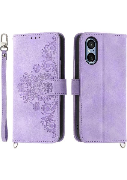 Sony Xperia 5 V Çoklu Kredi Kartı Yuvaları Için Flip Case Darbeye (Yurt Dışından)