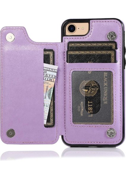 IPhone Se2/se3 Flip Darbeye Dayanıklı Kabartmalı Kart Tutucu Kılıf ile Cüzdan (Yurt Dışından)