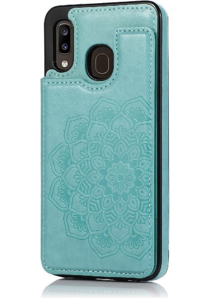 Samsung Galaxy A20/A30 Desen Çiçek Pu Için Kart Tutucu Kılıf ile Cüzdan (Yurt Dışından)