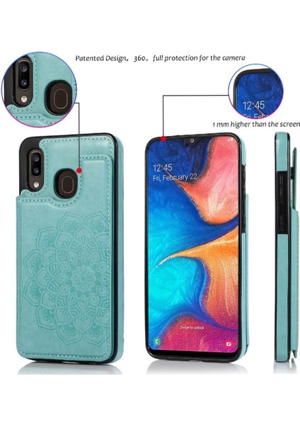 Samsung Galaxy A20/A30 Desen Çiçek Pu Için Kart Tutucu Kılıf ile Cüzdan (Yurt Dışından) indirimleri