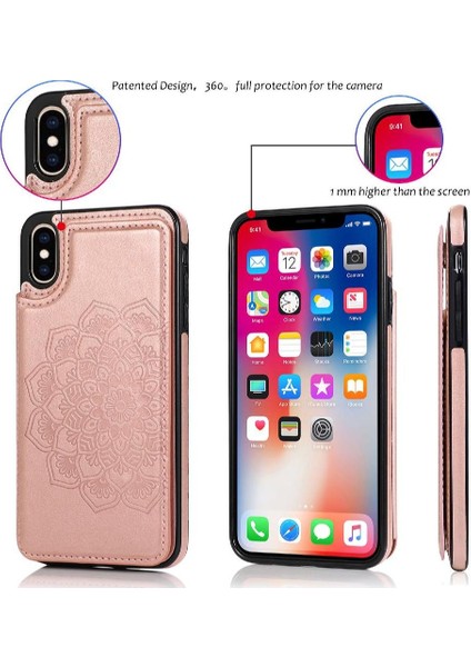 IPhone Xs Max Desen Çiçek Kabartmalı Pu Için Kart Tutucu Kılıf ile Cüzdan (Yurt Dışından) fiyatları
