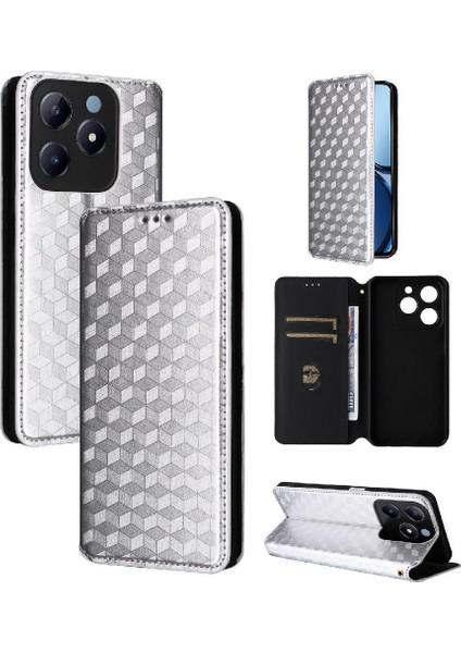 Realme C61 4g Cüzdan Manyetik Kapatma Için Flip Case 3D Desen Kart Yuvaları (Yurt Dışından)
