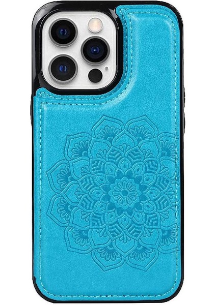 IPhone 14 Için Kart Tutucu Kılıf ile Cüzdan Pro Max Desen Çiçek Kabartmalı (Yurt Dışından)