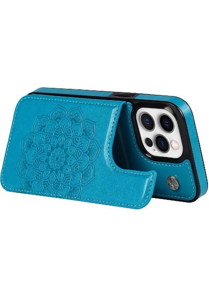 IPhone 14 Için Kart Tutucu Kılıf ile Cüzdan Pro Max Desen Çiçek Kabartmalı (Yurt Dışından)