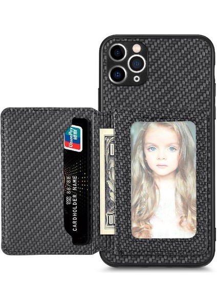 IPhone 11 Için Kılıf Pro Max Manyetik Kart Tutucu Standı Fonksiyonu Rfıd Kamera (Yurt Dışından)