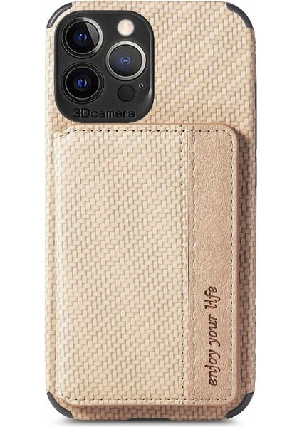 IPhone 13 Için Kılıf Pro Max Standı Fonksiyonu Rfıd Engelleme Manyetik Kart (Yurt Dışından)