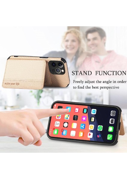 IPhone 13 Için Kılıf Pro Max Standı Fonksiyonu Rfıd Engelleme Manyetik Kart (Yurt Dışından)