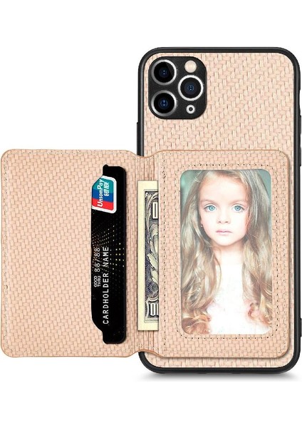 IPhone 11 Için Kılıf Pro Max Manyetik Kart Tutucu Standı Fonksiyonu Rfıd Kamera (Yurt Dışından)