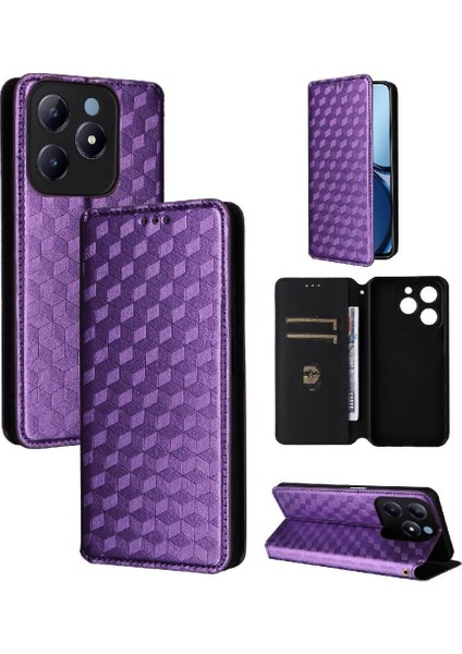 Realme C63 4g Pu Deri Cüzdan Manyetik Kapatma Kartı 3D Için Flip Case (Yurt Dışından)