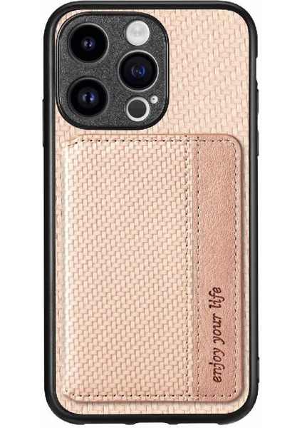 IPhone 15 Için Kılıf Pro Max Standı Fonksiyonu Manyetik Kart Tutucu Komple (Yurt Dışından)