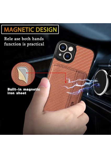 IPhone 14 Artı Manyetik Kart Tutucu Standı Fonksiyonu Rfıd Engelleme (Yurt Dışından)