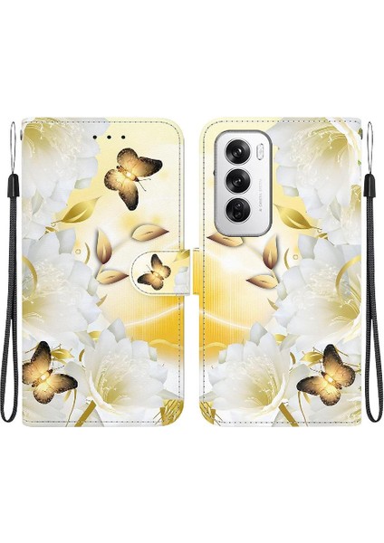 Oppo RENO12 5g Cüzdan Kart Yuvaları Için Kılıf Manyetik Kapatma Pu Deri (Yurt Dışından)