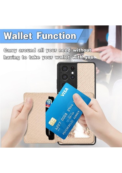 Samsung Galaxy S21 Ultra Manyetik Kart Tutucu Komple Kamera Için Kılıf (Yurt Dışından) modelleri