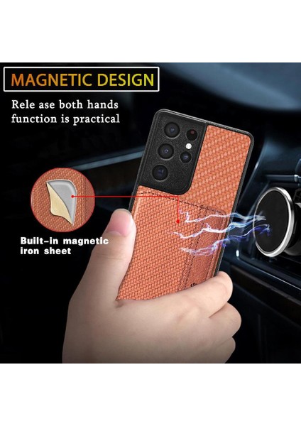 Samsung Galaxy S21 Ultra Manyetik Kart Tutucu Komple Kamera Için Kılıf (Yurt Dışından) modelleri