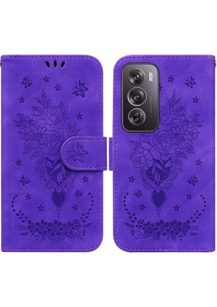 Oppo Oppo 12 Pro 5g Flip Pu Deri Kapak Cüzdan Kılıf Kabartma Gül (Yurt Dışından)
