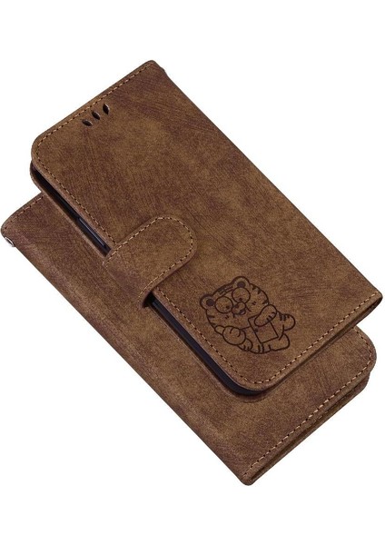 Xiaomi Poco M6 4g Için Kılıf Tutucu Kapak Kabartmalı Sevimli Kaplan Flip Folio (Yurt Dışından)