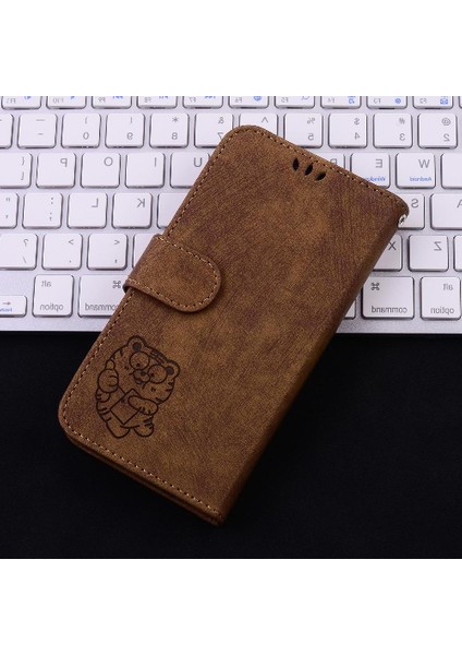 Xiaomi Poco M6 4g Için Kılıf Tutucu Kapak Kabartmalı Sevimli Kaplan Flip Folio (Yurt Dışından)