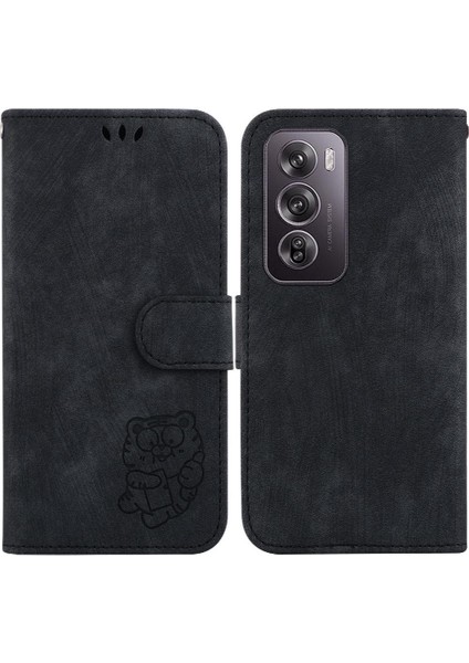 Oppo Oppo 12 Pro 5g Için Kılıf Tutucu Kapak Çevirin Folio Kabartmalı Sevimli Kaplan (Yurt Dışından)