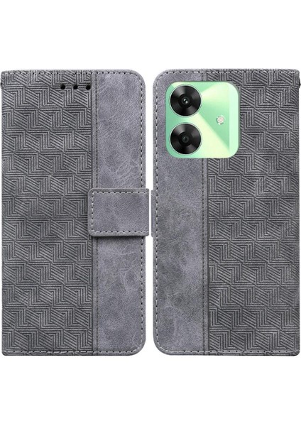 Realme C61 Flip Folio Cüzdan Kapak Premium Pu Deri Için Flip Case (Yurt Dışından)