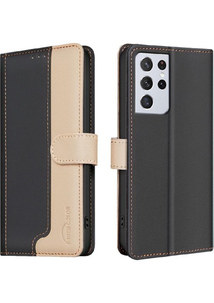 Samsung Galaxy S21 Ultra Rfıd Engelleme Flip Folio Darbeye Için Flip Case (Yurt Dışından)