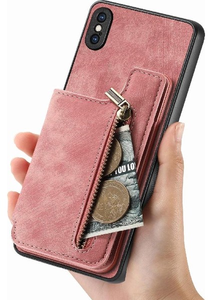 IPhone X/xs Vintage Fermuar Cüzdan Katlanabilir Arka Kapak Standı (Yurt Dışından) fiyatları