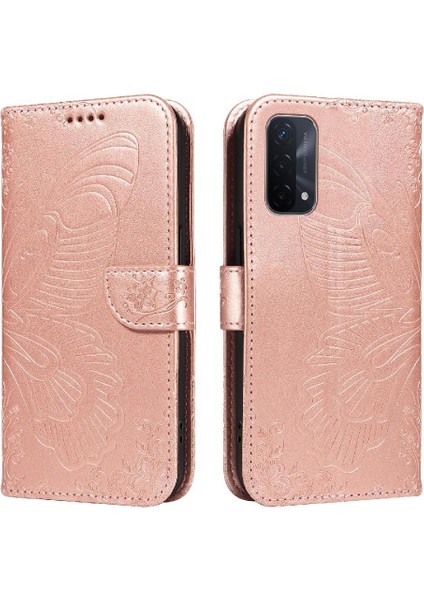 YH Mall Oppo Için Flip Case A93 5G/A74 5G/A54 5g Ayrılabilir El Kayışı Kabartmalı (Yurt Dışından)