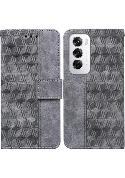 Oppo Flip 12 5g Flip Folio Kickstand Özelliği Için Flip Case Geometrik Pu (Yurt Dışından)