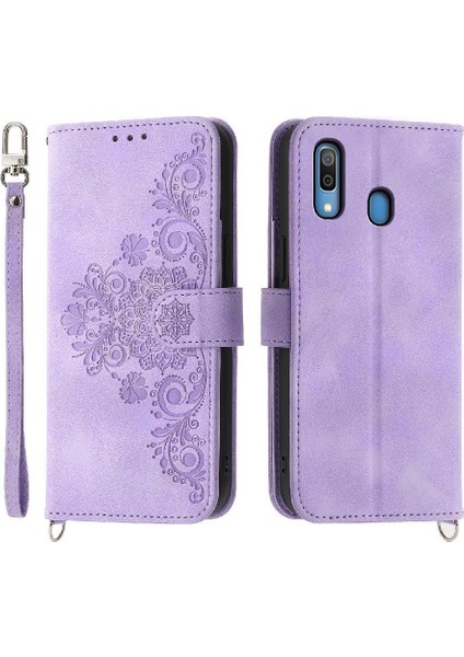 Samsung Galaxy A30 Bileklik Kabartmalı Darbeye Dayanıklı Çoklu Için Flip Case (Yurt Dışından)