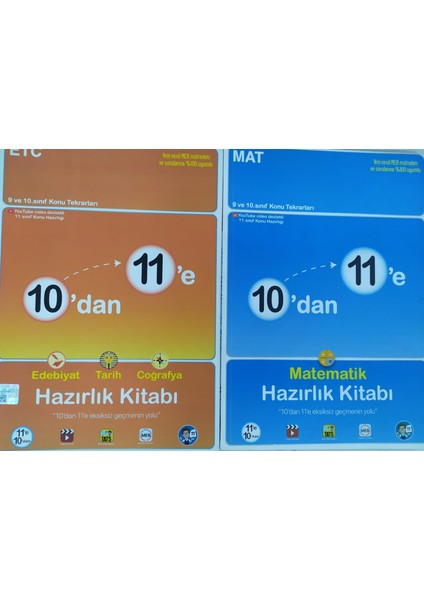Akademi 10'dan 11'e Edebiyat Tarih Coğrafya Hazırlık Kitabı+ Matematik Hazırlık Kitabı