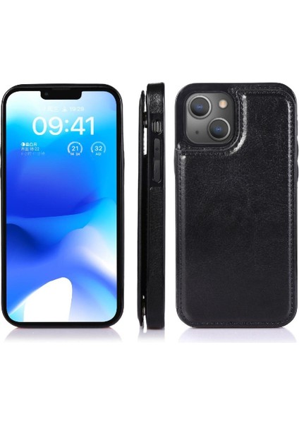 Kart Tutucu Kickstand Kart Yuvaları ile IPhone 14 Artı Cüzdan Durumda Pu (Yurt Dışından)