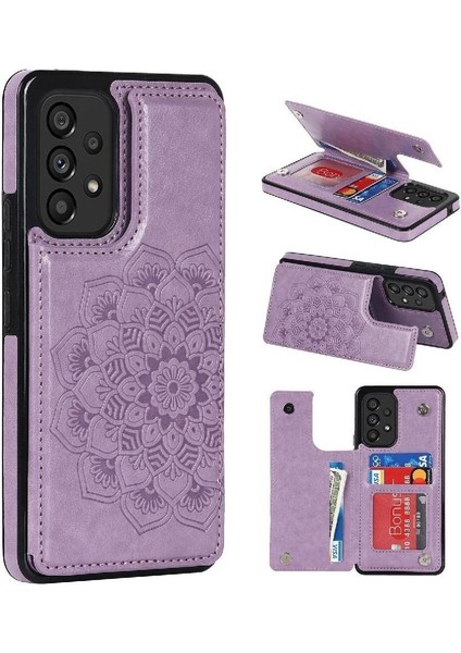 Samsung Galaxy Için Kart Tutucu Kılıf ile Cüzdan A52S 5g Pu Deri Çift (Yurt Dışından)