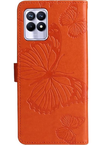 Kart Yuvası Standı Flip Kickstand ile Realme 8i Manyetik Kapak Için Flip Case (Yurt Dışından) modelleri