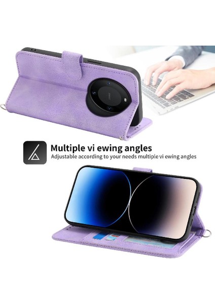Huawei Mate 60 Pro Için Flip Case Kabartmalı Darbeye Çoklu Kredi Kartı (Yurt Dışından)